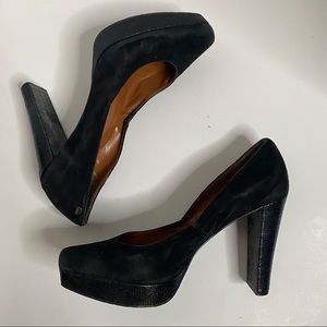 Black Suede Calvin Klein Pumps